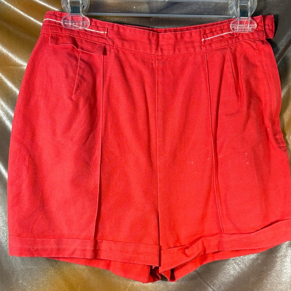 Vintage 28” waist 60’s Women's salmon cotton High-Waisted Shorts GG.